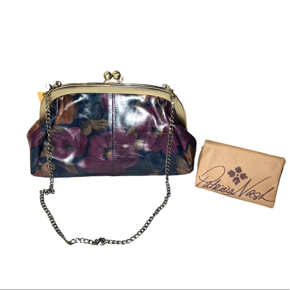 Patricia Nash Handbags - Patricia Nash Clamshell Mia Leather Purse Peruvian Floral Satchel Bag New